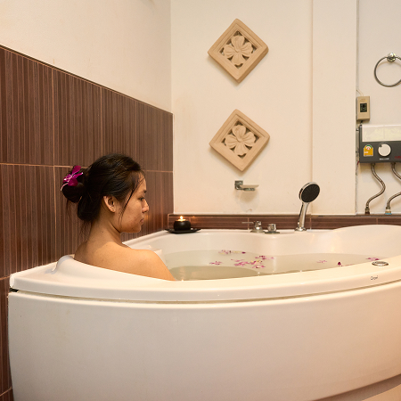 Floral Aroma Bath in Jacuzzi
